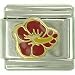 Jewelry : Red Hibiscus Flower Italian Charm Bracelet