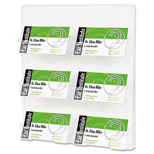 Detail image deflect-o Products - deflect-o - 6-Pocket Wall Mount Business Card Holder, 8 3/8 x 1 1/2 x 9 3/4, Clear - Sold As 1 Each - Display multiple cards in one convenient holder. - Designed to offer a clear view of all cards. - Durable plastic.
