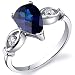 3 Stone 1.75 carats Blue Sapphire Ring in Sterling Silver Available in Size 5 thru 9