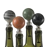 IMAGE OF Pack of 8 Decorative Stone Globe Planet Bottle Stoppers (4 Assorted)