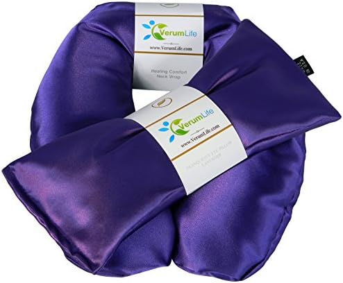 Neck Wrap & Eye Pillow Gift Set For Stress Relief and Sleep - Includes Bonus Sleeping Mask & Ear Plugs (1 Set, Calm Purple)
