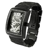 Geneva Mens Platinum Big Bling Fashion Watch by Geneva