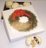 Scott's Cakes 1 lb. White Chocolate Peanut Pattie in a Wreath Box