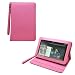 CrazyOnDigital Stand Leather Case Cover with Screen Protector For Amazon Kindle Fire Tablet (Pink) .