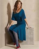 Shirred-waist knit dress