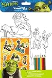 Shrek party colouring set with shrek pencils and stickers