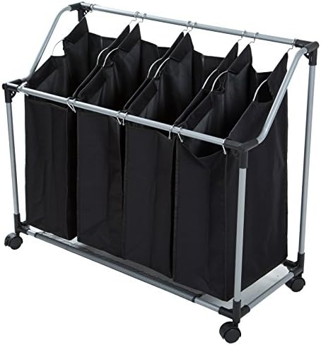 4-Bag Laundry Sorter Rolling Cart and Hamper by KitchInspirations