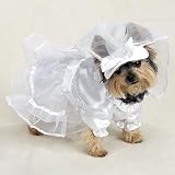 Dog Wedding Dress Veil Bride Costume - Size Small