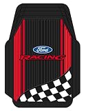 Ford Racing with Flag Trim-To-Fit Molded Front Floor Mats - Set of 2