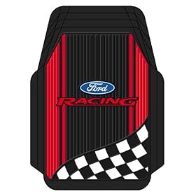 Ford Racing with Flag Trim-To-Fit Molded Front Floor Mats - Set of 2