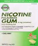 51NDWTzigDL. SL160  Nicotine Gum, 4 mg., COOL MINT flavor, 100 coated pieces (Compare to Nicorette)