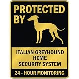 PROTECTED BY  ITALIAN GREYHOUND HOME SECURITY SYSTEM  PARKING SIGN DOG