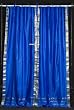 Tie Top Blue Indian Silk Sari Drapes, Panels, Curtains