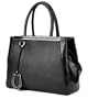Exist Live Office Ladies Tote Bag Fashion Simple Elegant Leather Satchel Tote Shoulder Handbag Purse,Colors Available,black