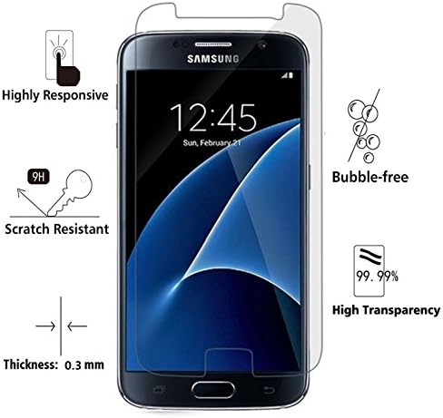 KingWolf® SAMSUNG Galaxy S7 Screen Protector [Lifetime Warranty] - Ultra Clear, Strong and Stable Tempered Glass Screen Protector Scratch Free Bubble Free for Galaxy S7 (Not Edge) [Retail Packing]