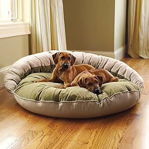 Reversible Bolster Pet Bed - Olive, Large (For dogs over 80 lbs.) - Frontgate Dog Bed