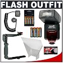 Phoenix DZBIS-112iTTL Digital Autofocus Flash (E-TTL II, E-TTL, TTL) + 8 Batteries & Charger + Flash Bounce Reflector + Precision Design E-TTL Flash Cord + Stroboframe 350 Flash Bracket for Canon EOS Rebel XT, XTi, XS, XSi, T1i, 50D, 40D, 5D SLR Digital Cameras