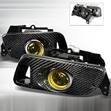 1992-1995 Honda Civic Oem Fog Lights Yellow with Carbon Cover by Instyleparts