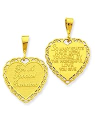 14K Gold Reversible For A Special Grandma Heart Charm