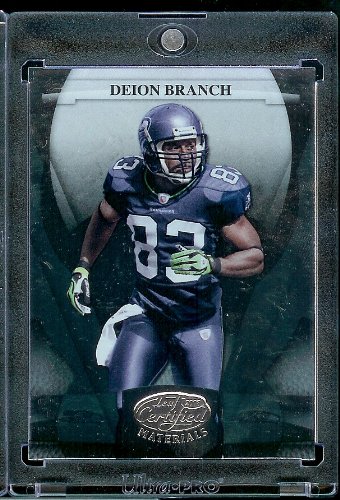 2008 Leaf Certified Materials Football Card - Deion Branch / Seattle Seahawks / NFL Trading Card in Protective Display Case!