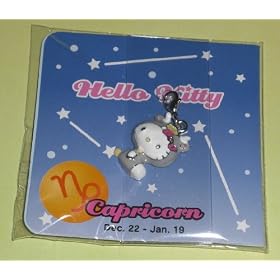 Authentic Sanrio Nakajima Hello Kitty Dangle Bracelet Charm (Can Use As Zipper Pull, Backpack Decoration) - Capricorn