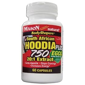 Mason Vitamins South African Hoodia Plus 750 with EGCG From Graan Tea 20:1 Extract Capsules, 60-Count Bottle