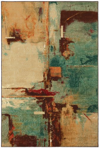 Mohawk Home Strata Aqua FusionPrinted Rug, 8'x10', Aqua