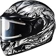 HJC Slayer with Electric Shield Men's CL-16SN Snow Snowmobile Helmet w/ Free B&F Heart Sticker Bundle - MC-5