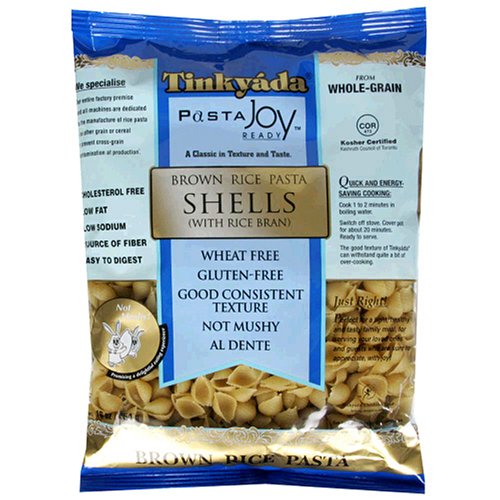 Tinkyada Brown Rice Shells with Rice Bran, 16-Ounce Packages (Pack of 12)