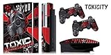 Protective skins for FAT Playstation 3 System Console, PS3 Controller skin included - TOXICITY RED