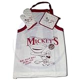Eigenschaften Arditex / Micky Maus und Freunde 3teiliges Schürzen Set Mickey Mouse Groesse: ca. 76 x 65 cm Farbe: rot Lieferumfang: Küchenschürze, Kochhandschuh und Topflappen