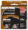 Rayovac Proline Size 312 Hearing Aid Batteries, 48 Pack