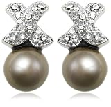 Grey Pearl w/ Crystal Earrings by Margot Townsend