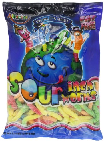 Albanese Sour Inch Neon 4-Inch Worms, 4.5-Pound Bags (Pack of 2)