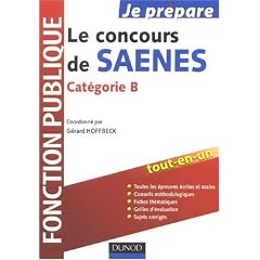 Le concours de SAENES : Cat�gorie B, Fonction publique