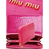 MiuMiu(ミュウミュウ) 財布 クロコ型押し ラウンドファスナー 長財布  ST.COCCO.LUX（AZALEA） (並行輸入品)