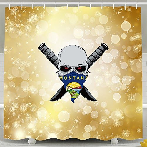 Flag Of Montana Calaberas Symbol Waterproof Shower Curtains 60*72inch