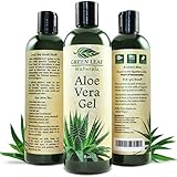 Aloe Vera Gel for Natural Skin Care - Cold Pressed from Pure Organic Aloe Plants - Made in USA - Thin Gel Formula - Perfect for Sunburn, Aftershave, Hair Gel, Moisturizer, Burns, Bites & more