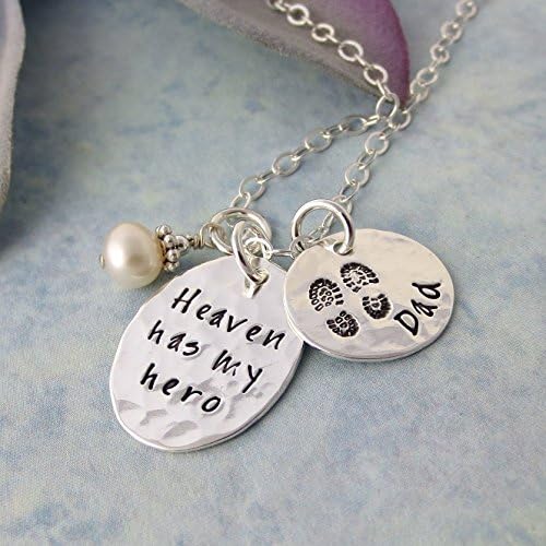 Personalized Memorial Necklace In Remembrance of Dad My Hero