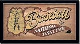 The National Pastime Baseball Vintage Sign Print Framed