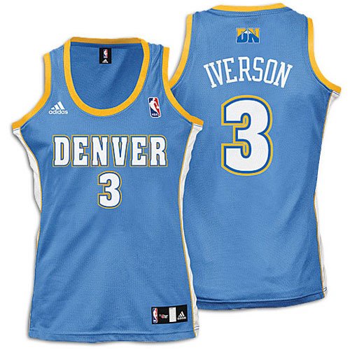 Allen Iverson Nuggets Light Blue NBA Replica Jersey ( sz. M, Light Blue : Iverson, Allen : #3 : Nuggets )
