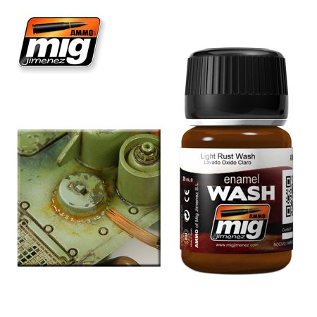 AMMO MIG JIMENEZ LIGHT RUST WASH for dark gree vechicle A.MIG 1004