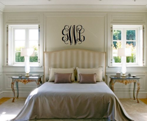 Miqqsticker Custom vine monogram (uppercase and lowercase) 30x20 INCHES …