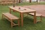 Teak Bahama 70" Dining Table with 2 Hampton 63" Benches
