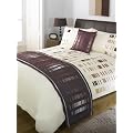 5 Piece Chocolate Brown Staten Bed Runner, Cushion Cover, Duvet Cover and Pillowcases Set, Super King Size