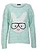 Forever Womens Long Sleeves Geek Rabbit Bunny Print Motif Knitted Jumper