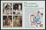 1994 NORMAN ROCKWELL #2840 Souvenir Sheet of 4 x 50 cents US Postage Stamps