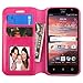 ZTE Maven Case , ZTE OVERTURE 2 , ZTE Fanfare Phone Case , The Smart Choice (Tm) Wallet Case Pouch Cover Fold Stand Case Premium Leather Wallet Flip Case Pu Leather with Card Slots (hot pink)