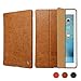 Jisoncase Vintage Genuine Leather Case Smart Cover with Auto-Sleep/Wake Function for Apple iPad Mini 2/iPad Mini 3- Brown (JS-IM2-01A20)