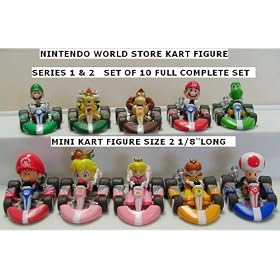 Nintendo World Store Super Mario Kart Figure Compete Set of 10 Series 1 & 2
